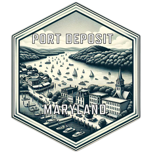 Port Deposit Maryland Souvenir Travel Destination Die Cut Hexagon Fridge Magnet 2-Inch