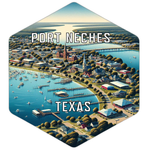 Port Neches Texas Souvenir Travel Destination Die Cut Hexagon Fridge Magnet 2-Inch