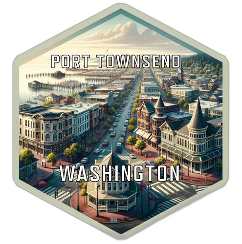 Port Townsend Washington Souvenir Travel Destination Die Cut Hexagon Fridge Magnet 2-Inch
