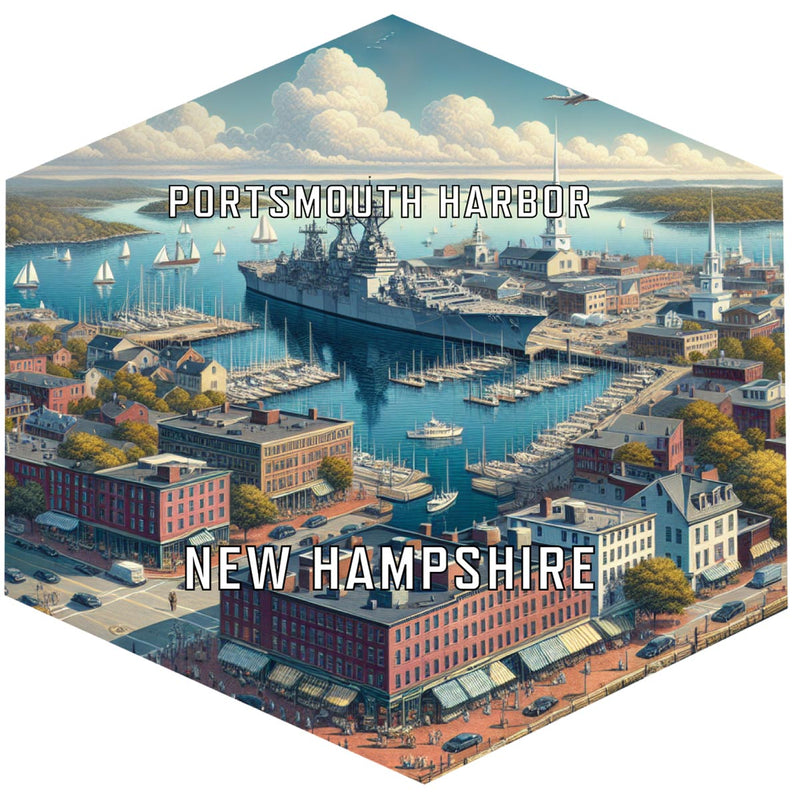 Portsmouth Harbor New Hampshire Travel Destination Souvenir Vinyl Decal Sticker 4-Inch