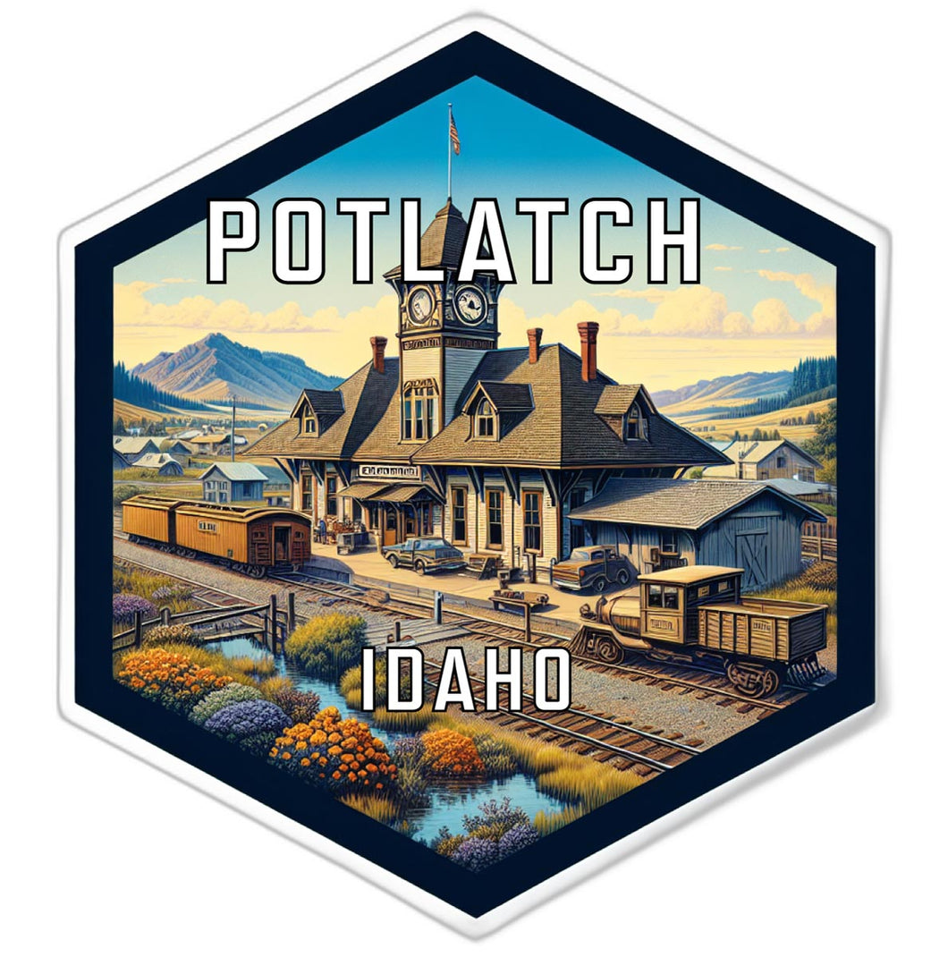 Potlatch Idaho Travel Destination Souvenir Vinyl Decal Sticker 2-Inch