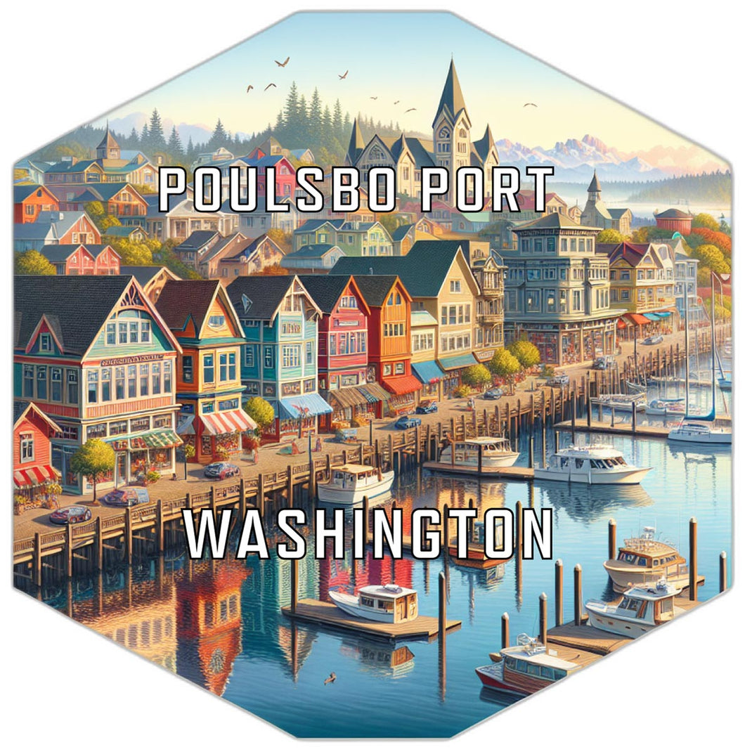 Poulsbo Port Washington Travel Destination Souvenir Vinyl Decal Sticker 2-Inch