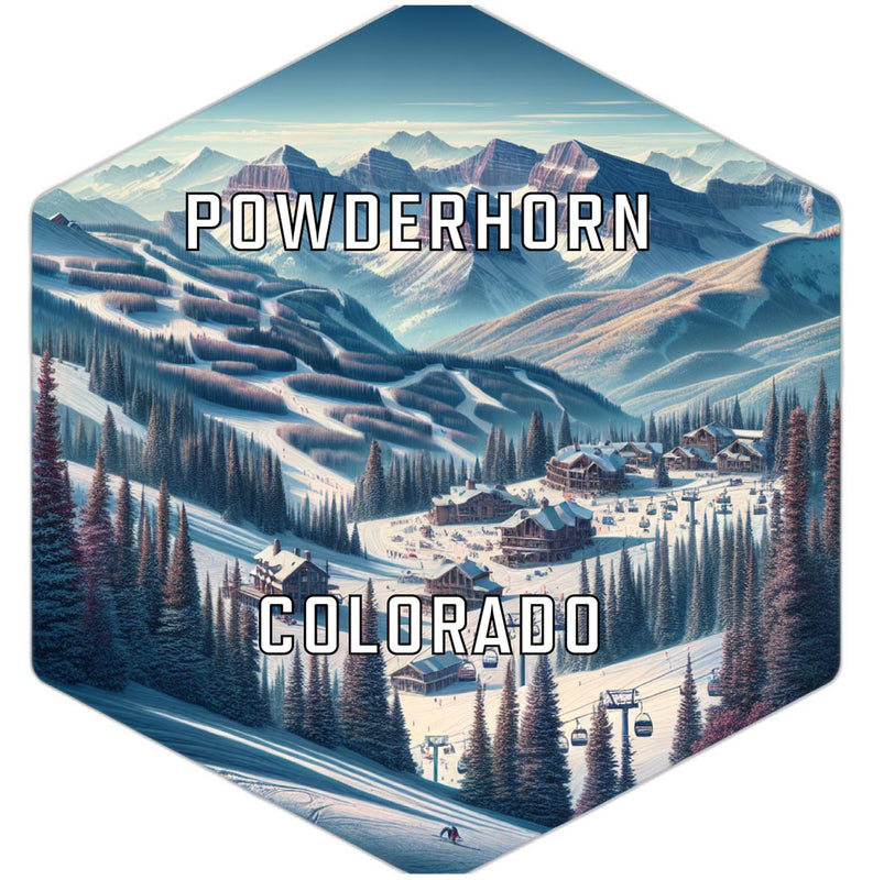 Powderhorn Colorado Souvenir Travel Destination Die Cut Hexagon Fridge Magnet 2-Inch