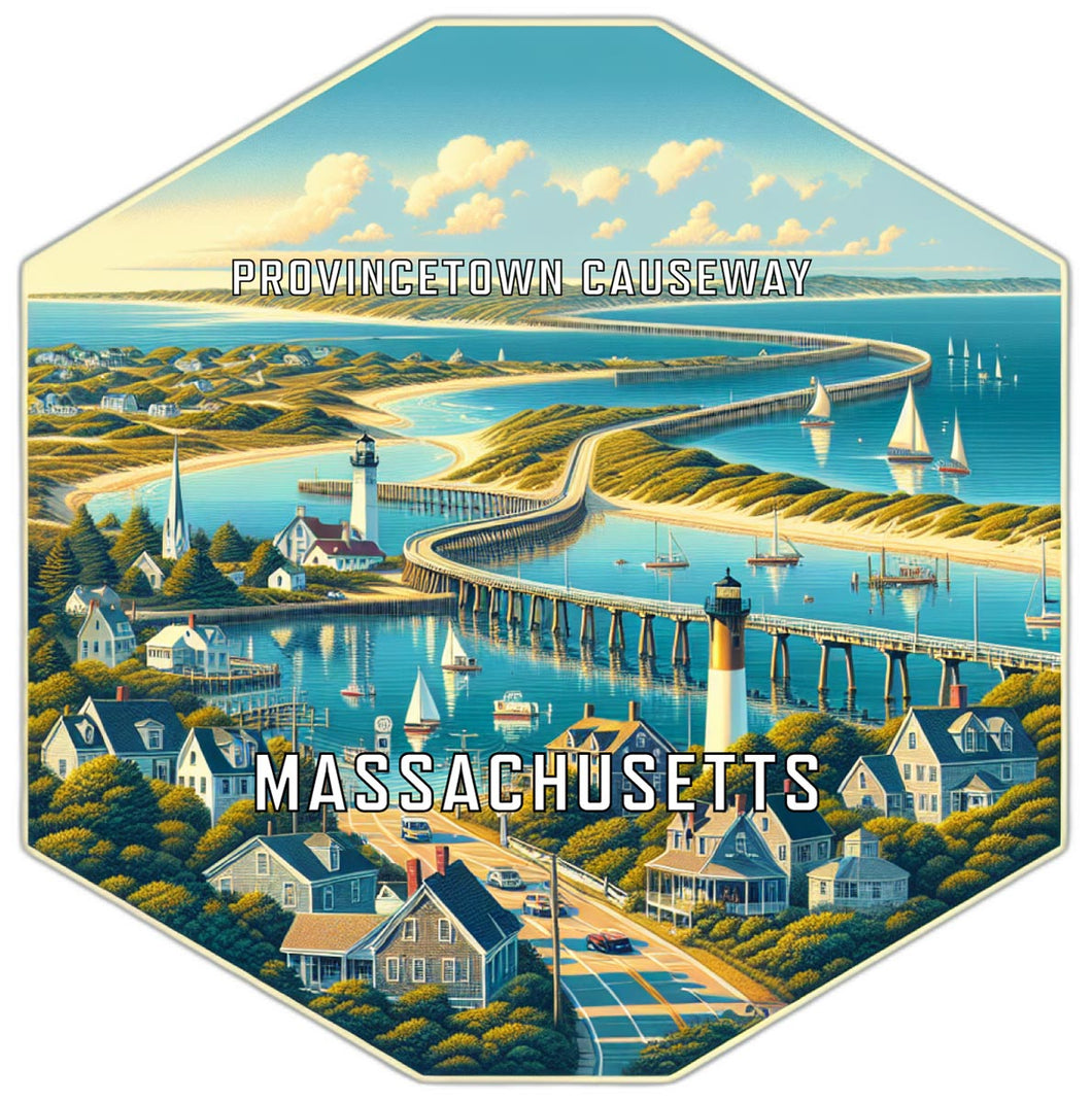 Provincetown Causeway Massachusetts Travel Destination Souvenir Vinyl Decal Sticker 6-Inch