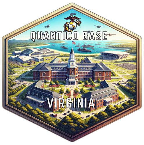 Quantico Base Virginia Souvenir Travel Destination Die Cut Hexagon Fridge Magnet 2-Inch