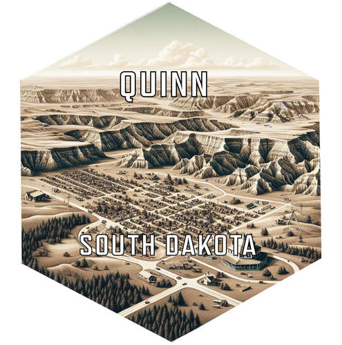Quinn South Dakota Souvenir Travel Destination Die Cut Hexagon Fridge Magnet 2-Inch