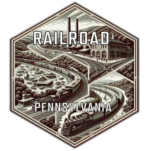 Railroad Pennsylvania Souvenir Travel Destination Die Cut Hexagon Fridge Magnet 2-Inch