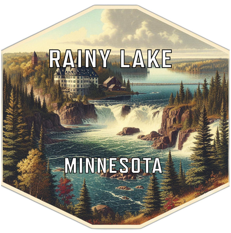 Rainy Lake Minnesota Souvenir Travel Destination Die Cut Hexagon Fridge Magnet 2-Inch