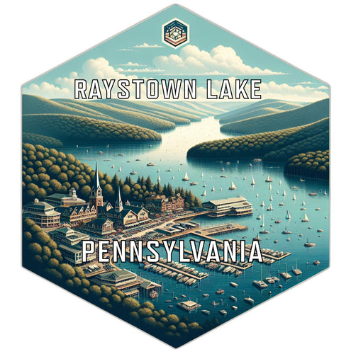 Raystown Lake Pennsylvania Souvenir Travel Destination Die Cut Hexagon Fridge Magnet 2-Inch