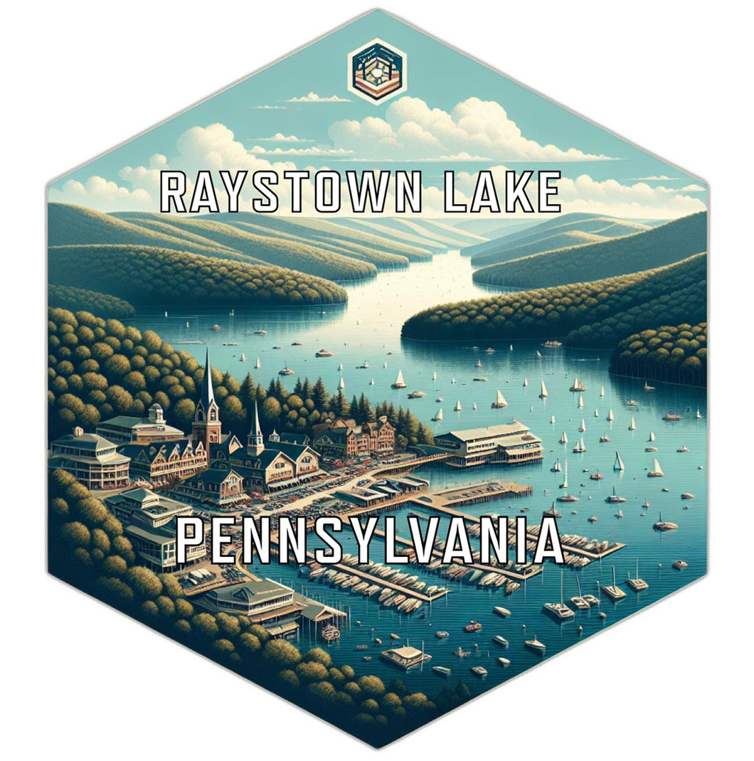Raystown Lake Pennsylvania Souvenir Travel Destination Die Cut Hexagon Fridge Magnet 2-Inch