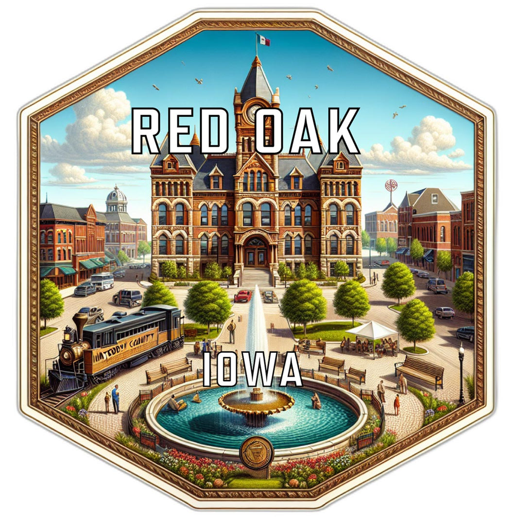 Red Oak Iowa Travel Destination Souvenir Vinyl Decal Sticker 2-Inch