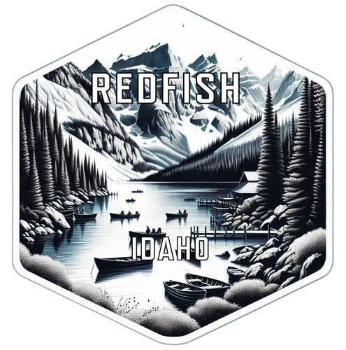 Redfish Idaho Souvenir Travel Destination Die Cut Hexagon Fridge Magnet 2-Inch