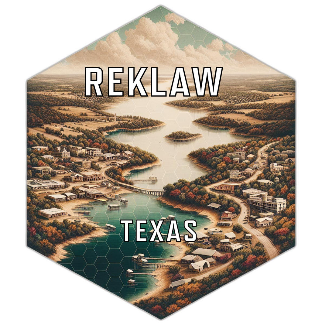 Reklaw Texas Souvenir Travel Destination Die Cut Hexagon Fridge Magnet 6-Inch