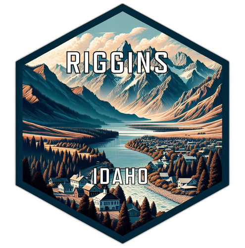 Riggins Idaho Souvenir Travel Destination Die Cut Hexagon Fridge Magnet 2-Inch