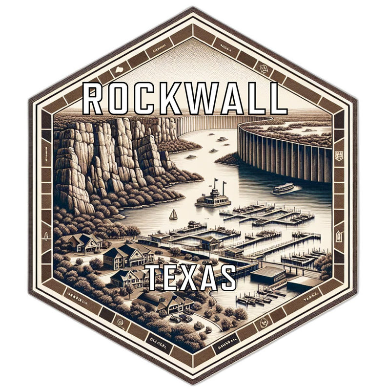 Rockwall Texas Souvenir Travel Destination Die Cut Hexagon Fridge Magnet 6-Inch