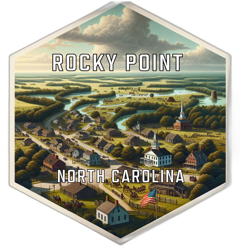 Rocky Point North Carolina Souvenir Travel Destination Die Cut Hexagon Fridge Magnet 2-Inch