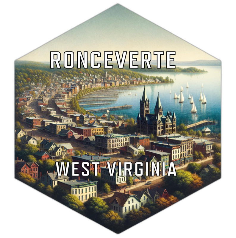 Ronceverte West Virginia Souvenir Travel Destination Die Cut Hexagon Fridge Magnet 6-Inch
