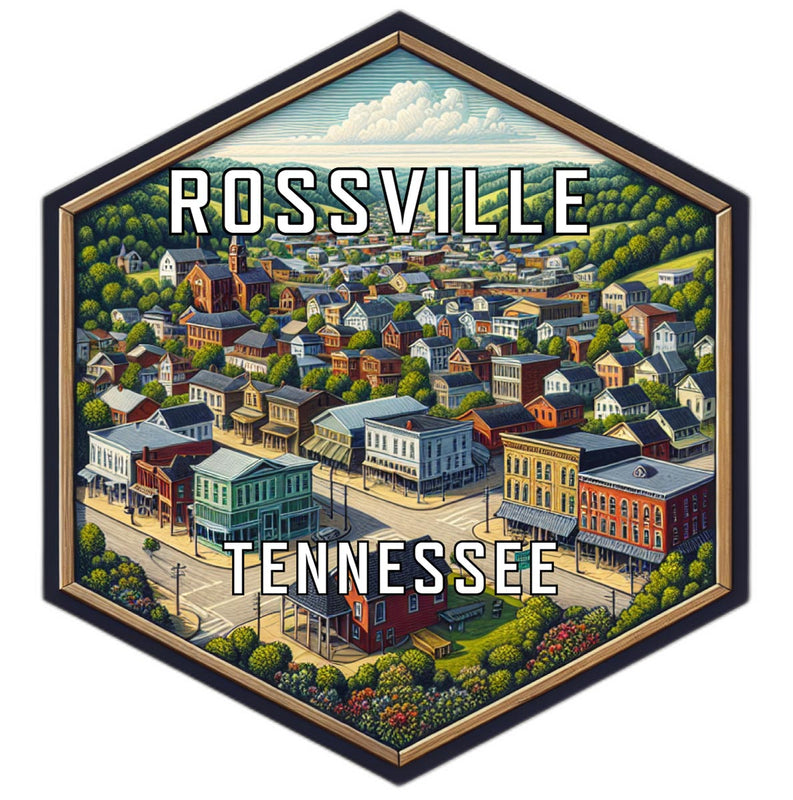 Rossville Tennessee Souvenir Travel Destination Die Cut Hexagon Fridge Magnet 2-Inch