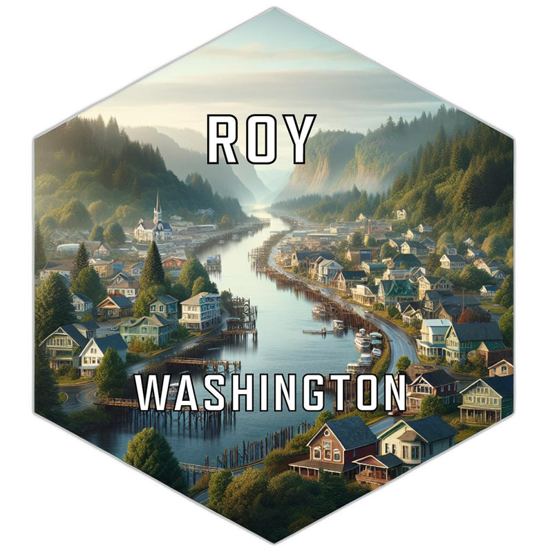 Roy Washington Souvenir Travel Destination Die Cut Hexagon Fridge Magnet 2-Inch