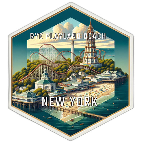 Rye Playland Beach New York Travel Destination Souvenir Vinyl Decal Sticker 2-Inch