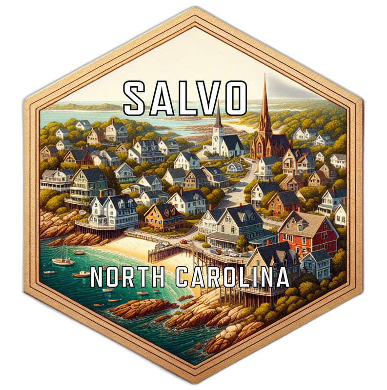 Salvo North Carolina Souvenir Travel Destination Die Cut Hexagon Fridge Magnet 2-Inch