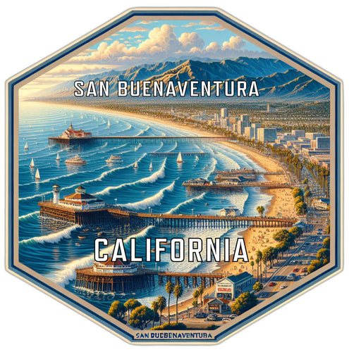 San Buenaventura California Travel Destination Souvenir Vinyl Decal Sticker 2-Inch