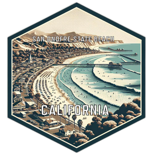 San Onofre State Beach California Travel Destination Souvenir Vinyl Decal Sticker 2-Inch