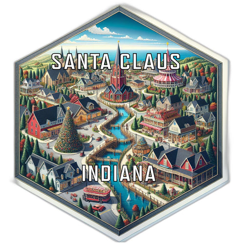 Santa Claus Indiana Travel Destination Souvenir Vinyl Decal Sticker 6-Inch