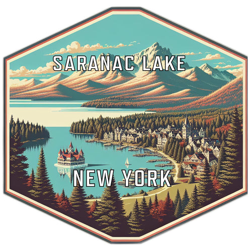 Saranac Lake New York Travel Destination Souvenir Vinyl Decal Sticker 4-Inch