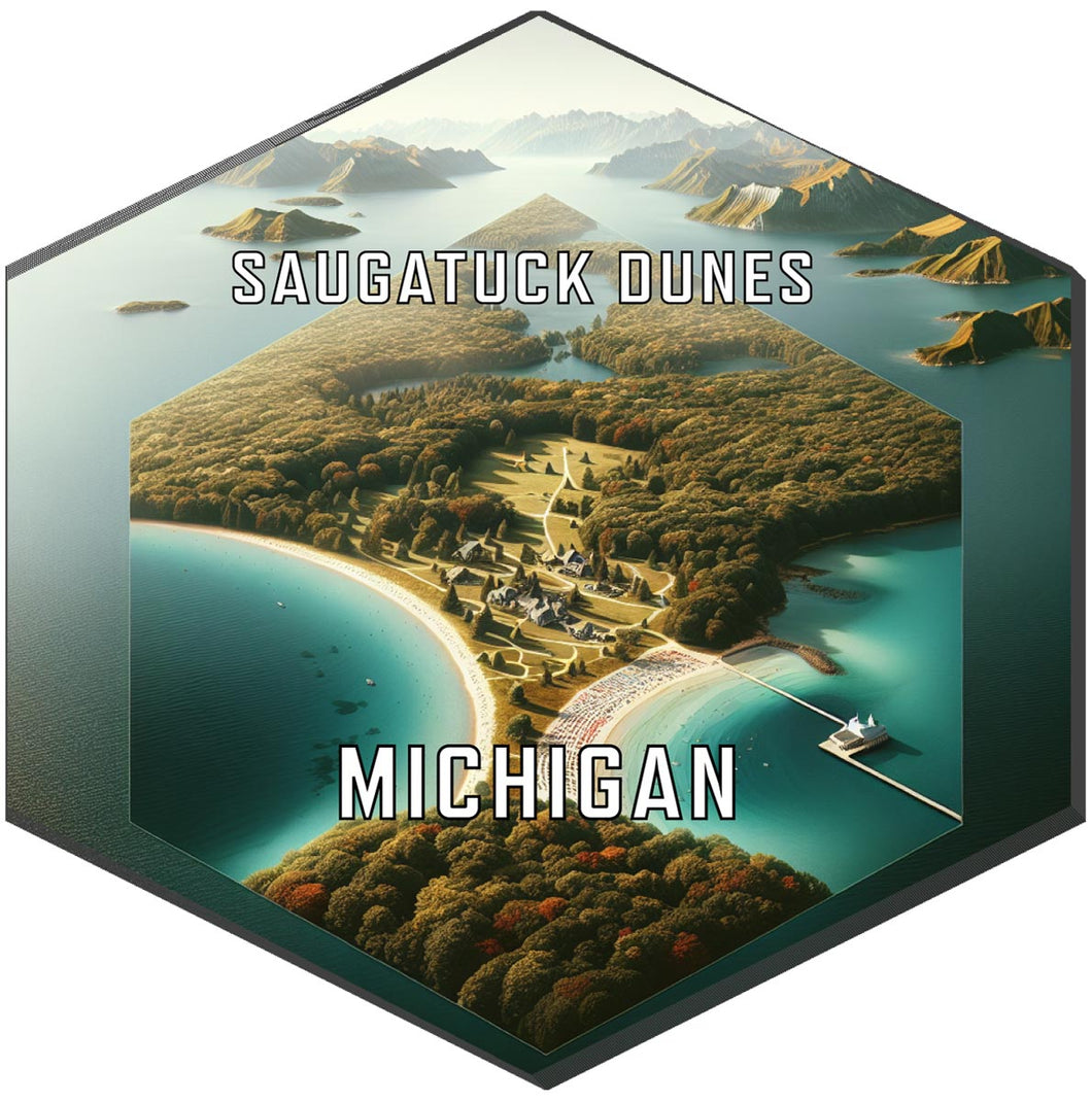 Saugatuck Dunes Michigan Travel Destination Souvenir Vinyl Decal Sticker 6-Inch