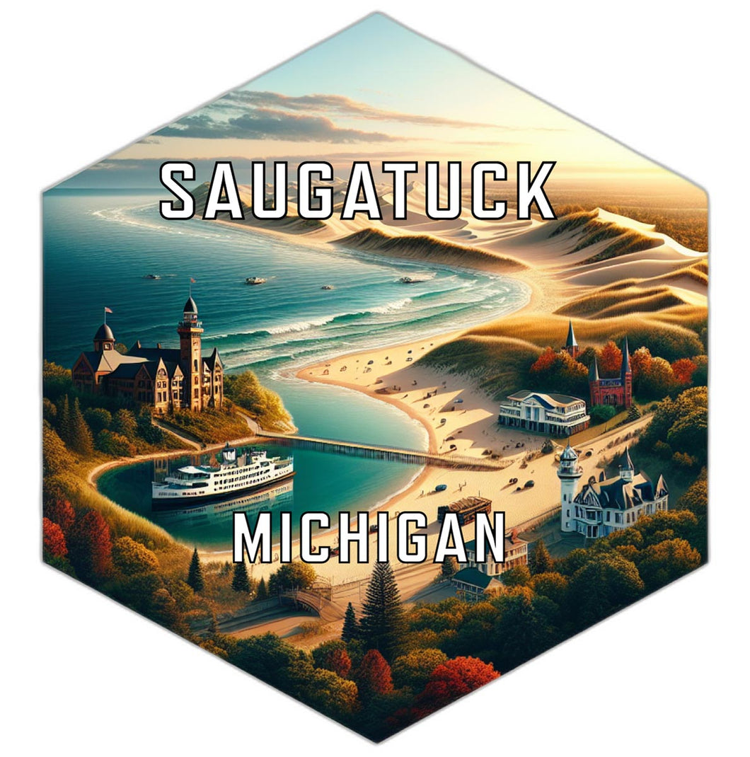 Saugatuck Michigan Travel Destination Souvenir Vinyl Decal Sticker 4-Inch