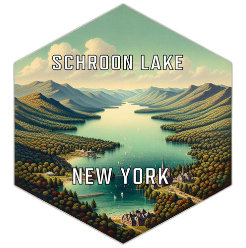 Schroon Lake New York Souvenir Travel Destination Die Cut Hexagon Fridge Magnet 6-Inch
