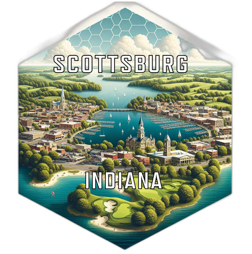 Scottsburg Indiana Travel Destination Souvenir Vinyl Decal Sticker 6-Inch