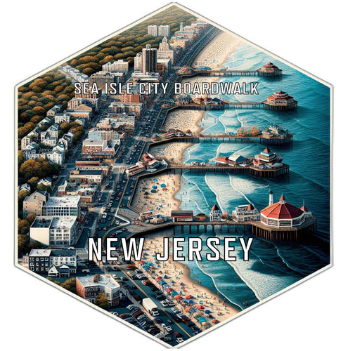 Sea Isle City Boardwalk New Jersey Travel Destination Souvenir Vinyl Decal Sticker 2-Inch