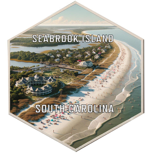 Seabrook Island South Carolina Souvenir Travel Destination Die Cut Hexagon Fridge Magnet 6-Inch