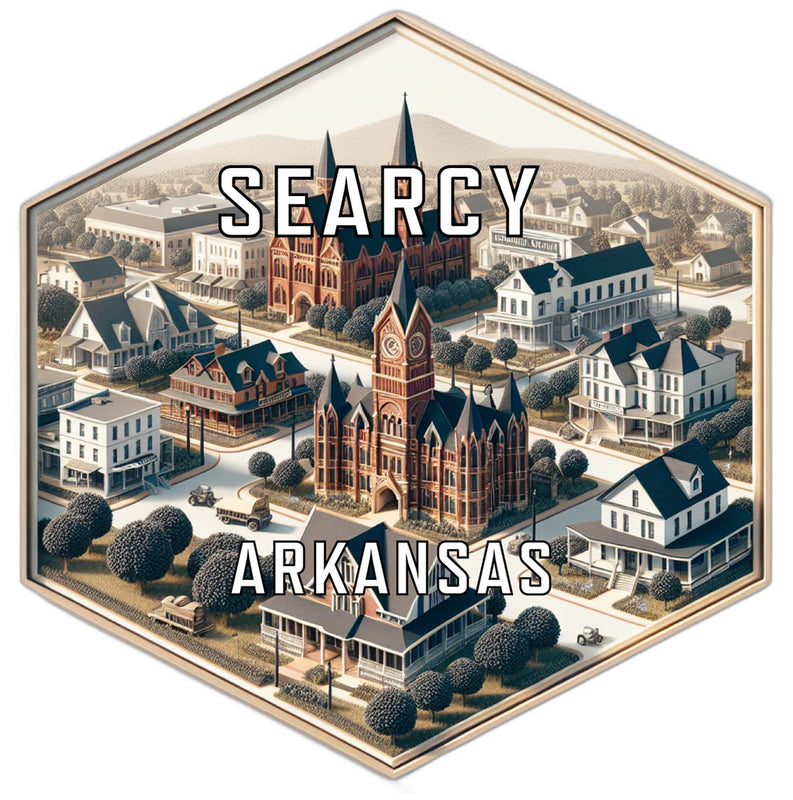Searcy Arkansas Souvenir Travel Destination Die Cut Hexagon Fridge Magnet 2-Inch