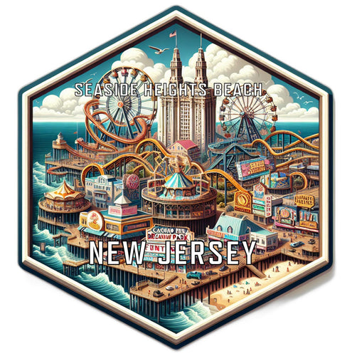 Seaside Heights Beach New Jersey Travel Destination Souvenir Vinyl Decal Sticker 2-Inch