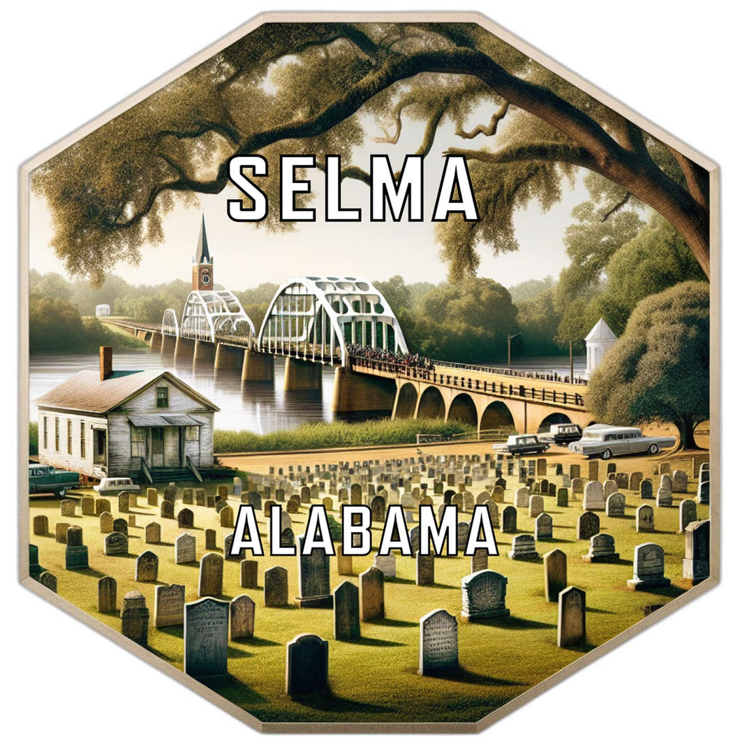 Selma Alabama Souvenir Travel Destination Die Cut Hexagon Fridge Magnet 2-Inch