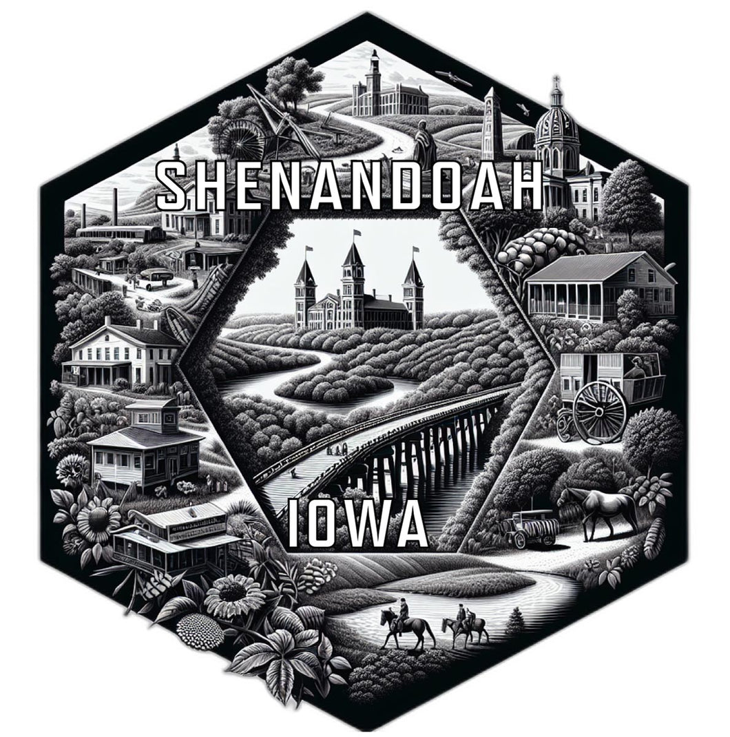 Shenandoah Iowa Travel Destination Souvenir Vinyl Decal Sticker 6-Inch