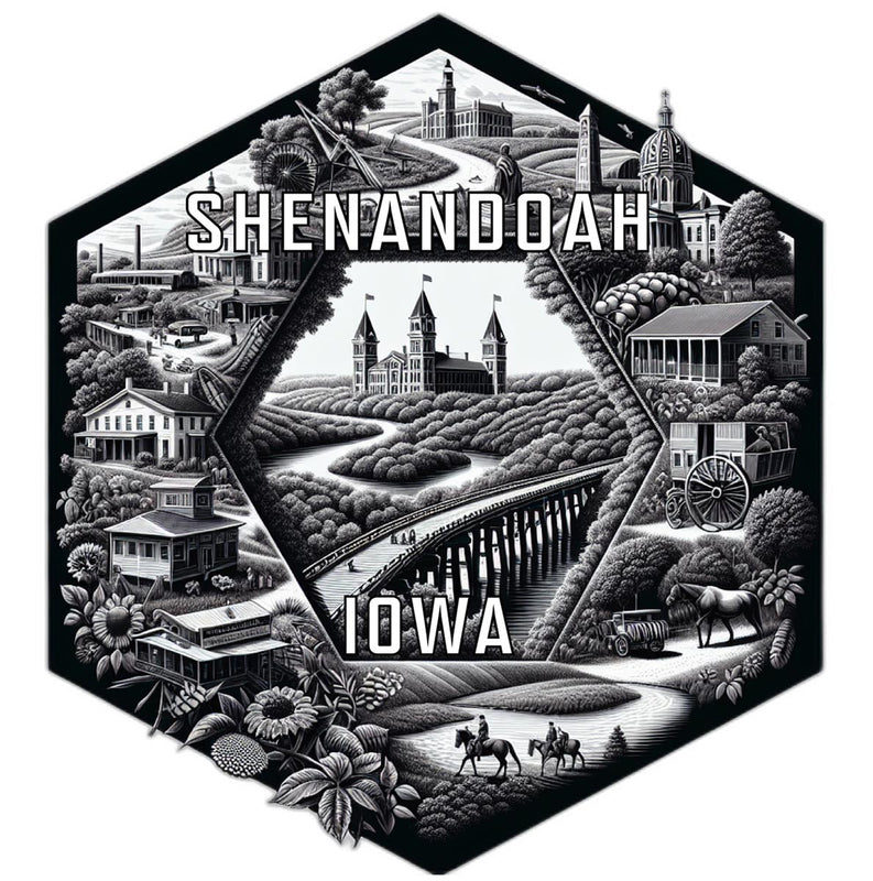Shenandoah Iowa Travel Destination Souvenir Vinyl Decal Sticker 6-Inch