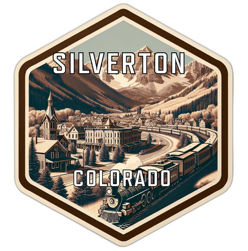 Silverton Colorado Souvenir Travel Destination Die Cut Hexagon Fridge Magnet 6-Inch