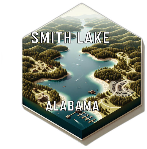 Smith Lake Alabama Souvenir Travel Destination Die Cut Hexagon Fridge Magnet 2-Inch