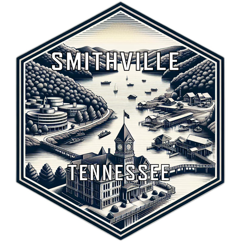Smithville Tennessee Souvenir Travel Destination Die Cut Hexagon Fridge Magnet 6-Inch