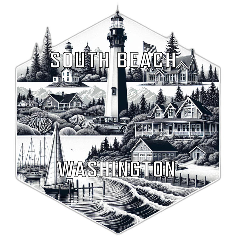 South Beach Washington Travel Destination Souvenir Vinyl Decal Sticker 6-Inch