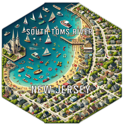 South Toms River New Jersey Travel Destination Souvenir Vinyl Decal Sticker 6-Inch