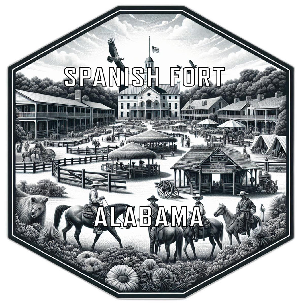 Spanish Fort Alabama Travel Destination Souvenir Vinyl Decal Sticker 6-Inch
