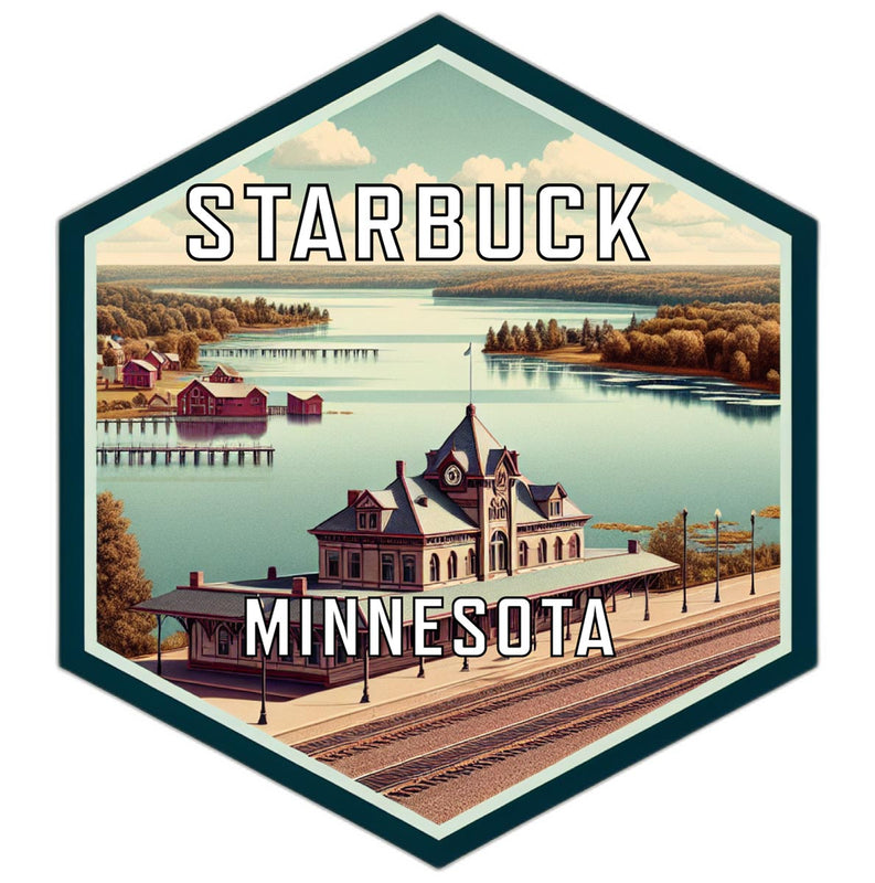 Starbuck Minnesota Souvenir Travel Destination Die Cut Hexagon Fridge Magnet 6-Inch