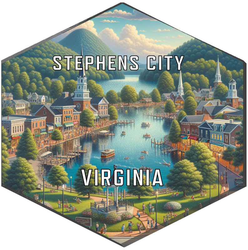Stephens City Virginia Souvenir Travel Destination Die Cut Hexagon Fridge Magnet 2-Inch