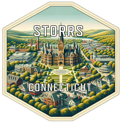 Storrs Connecticut Souvenir Travel Destination Die Cut Hexagon Fridge Magnet 2-Inch