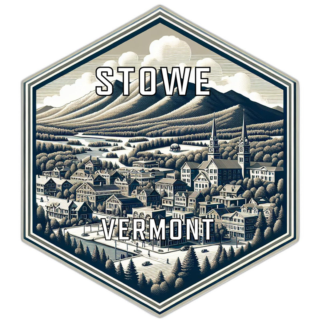 Stowe Vermont Souvenir Travel Destination Die Cut Hexagon Fridge Magnet 6-Inch